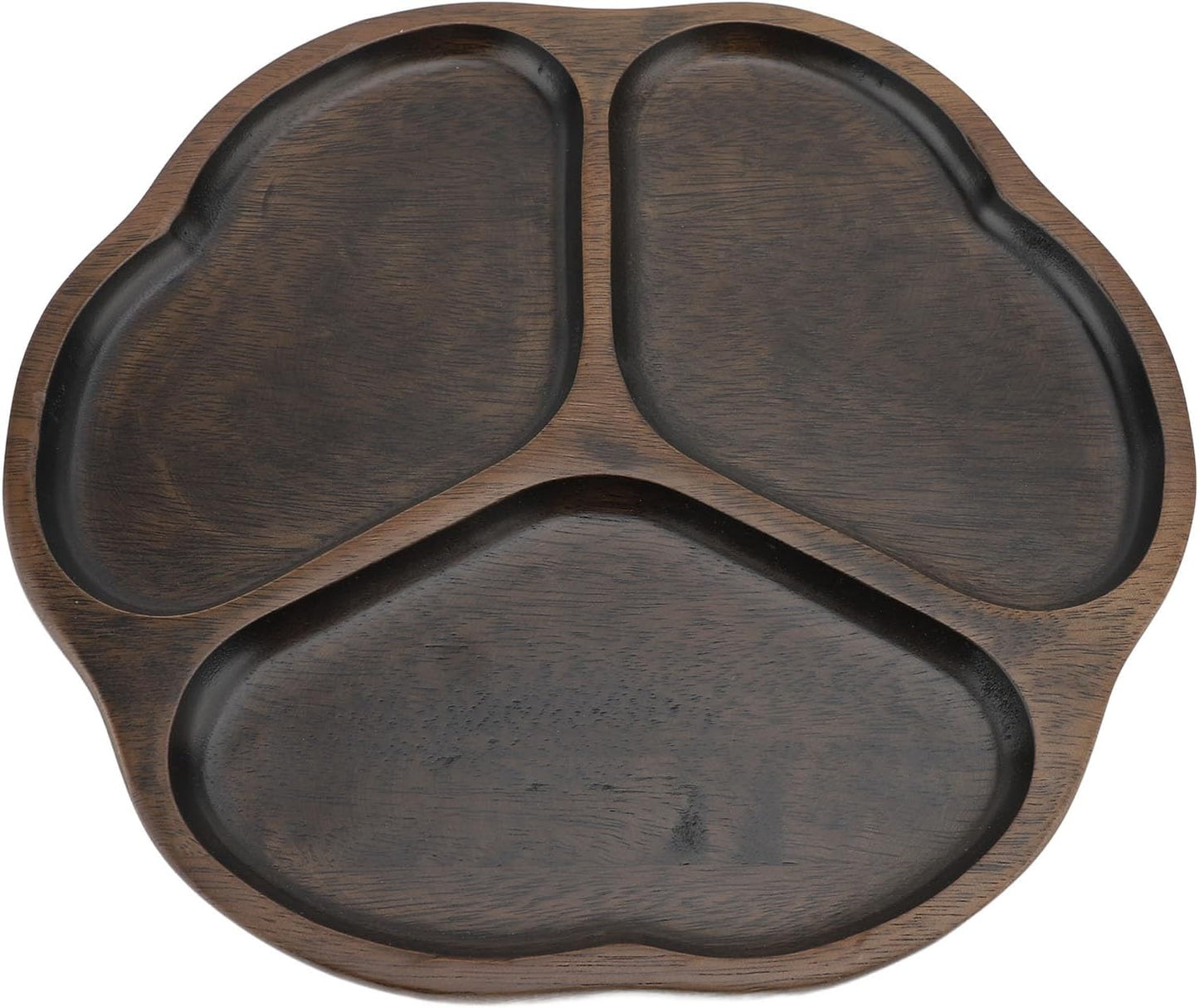 Divided Serving Tray, 3 Compartments Appetizer Snack Dishes Decorative Wooden Serving Platters Chip and Dip Tray for Snack Nut Fruit Veggie