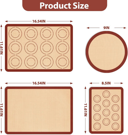 Koolstuffs Silicone Baking Mat, Nonstick and Reusable, 3 Pack