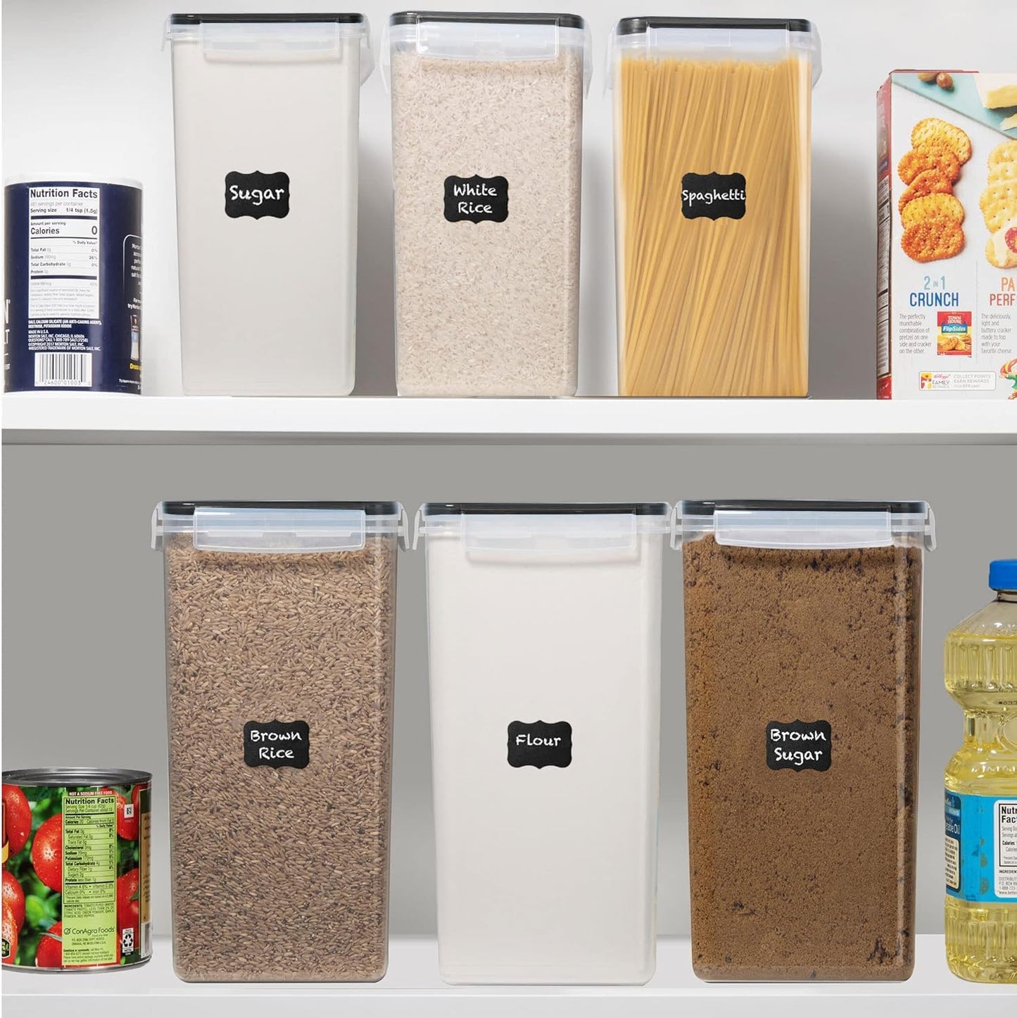 Flour Storage Container 2 PC [8.5L / 287 Oz] Extra Large Food Storage Containers with Lids - Airtight, Leak Proof, BPA-Free Plastic Flour Sugar Storage Containers - Bulk Storage for Kitchen & Pantry