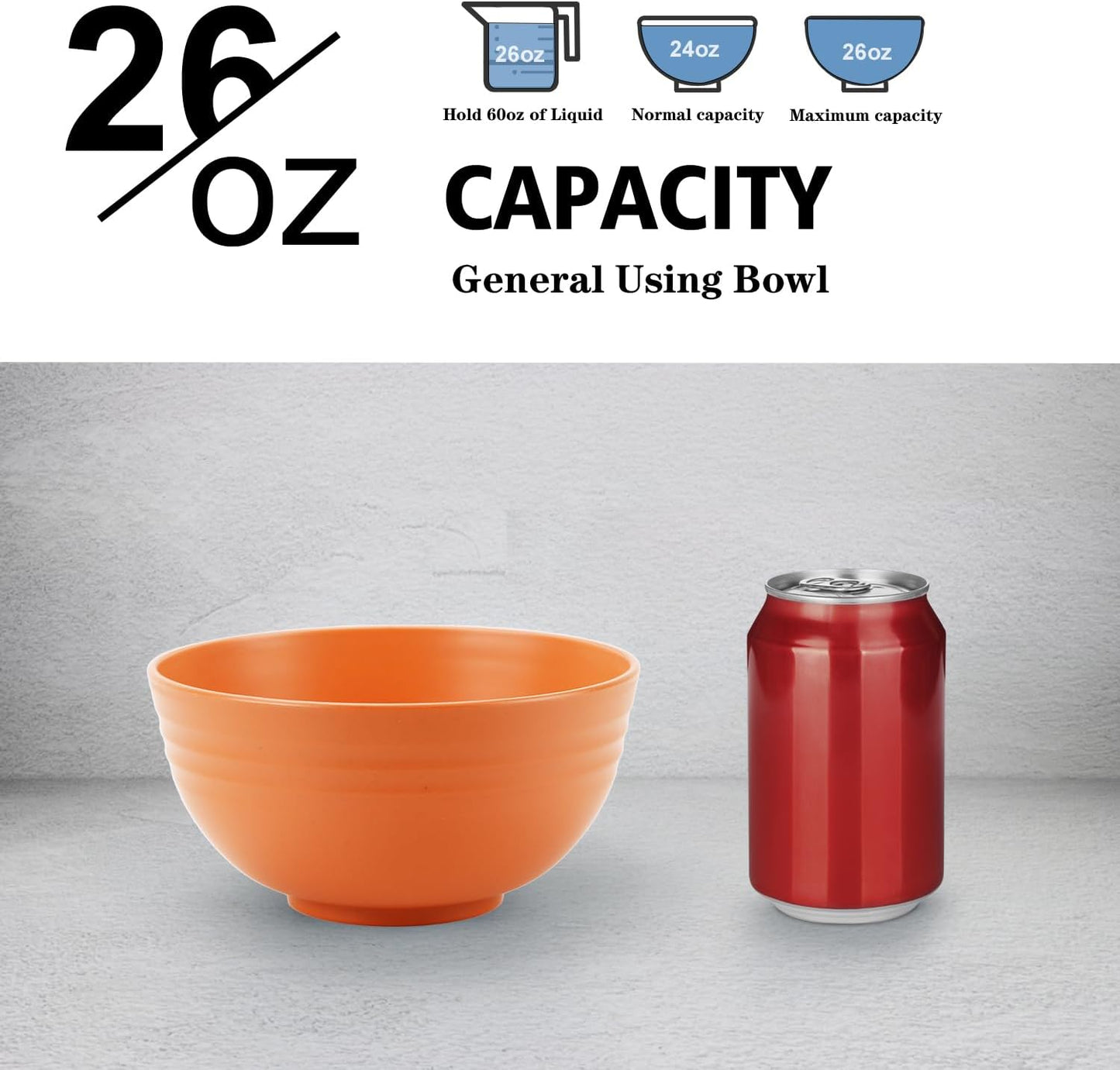Wheat Straw Bowl Sets,8 PCS Unbreakable Cereal Bowl 26 OZ,Microwave and Dishwasher Safe Bowls,Bowl Sets for Camping and Picnic BPA Free Colorful Salad Bowls for Serving Soup,Oatmeal and Fruit Etc…