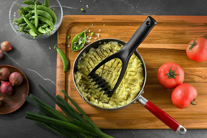Nylon Potato Masher - Non-Scratch, Dishwasher Safe Tool for Mashed Potatoes, Avocado - Plastic Meat Chopper, Heat Resistant Masher for Hamburger, Ground Beef Smasher Tool