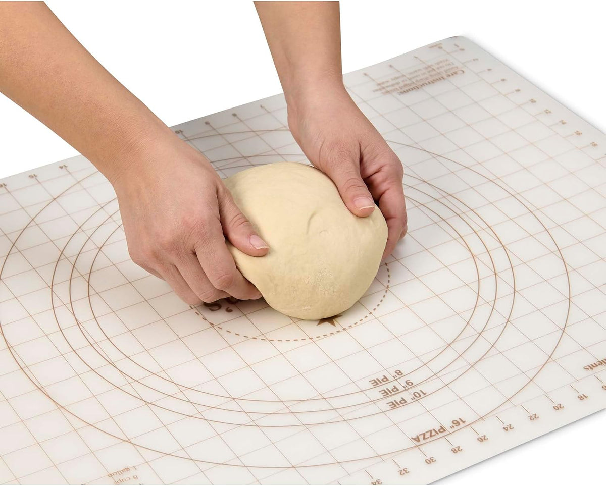 Mrs. Anderson’s Baking Non-Stick Pastry Cloth Frame and Rolling Pin Cover Set, Collapsible with Printed Measurement Guides, 20-Inches x 20-Inches