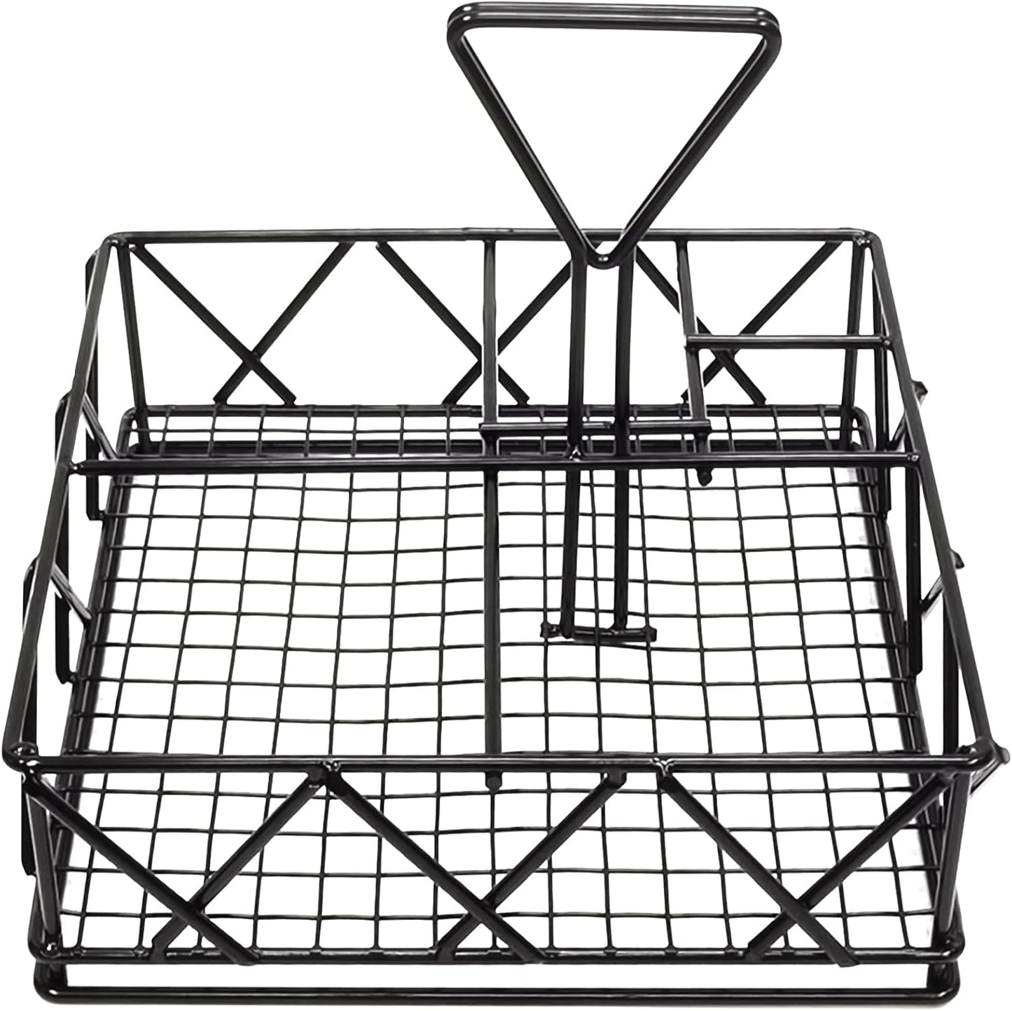 FixtureDisplays® 8 X 8 X 7 Tabletop Condiment Caddy Black Metal Wire Condiment Organization Caddie 19694-NF