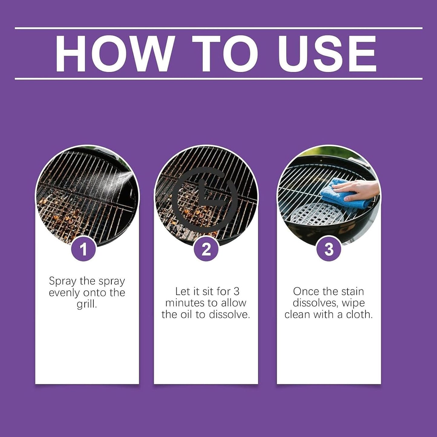 Fast-Acting Heavy-Duty Grill Degreaser Spray, 120 Ml BBQ Heavy Duty Degreaser Grill for Outdoor Grills, Professional BBQ Cleaner for Grates and Smoker