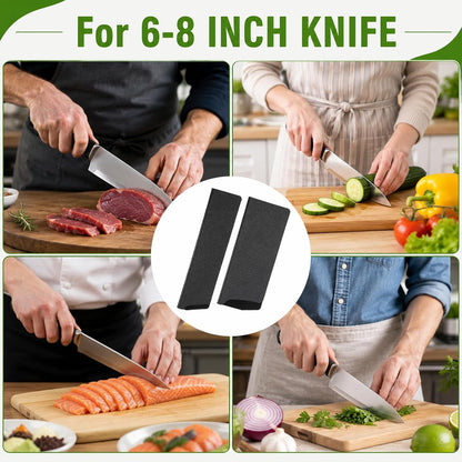 2 PCS Universal Knife Sleeves, Chef Knife Guards with Soft Flock‑lined Inside