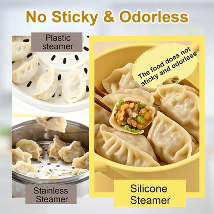 40oz Silicone Microwave Steamer for Cooking, Dishwasher Safe, No Stain Pot
