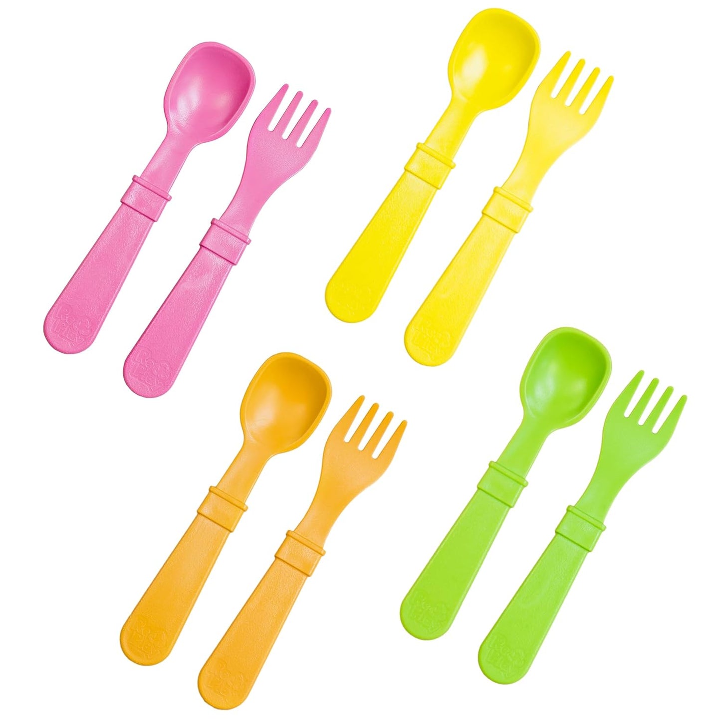 Re-Play Toddler Forks and Spoons Set - 4x4 Utensils Set for Kids - Dishwasher and Microwave Safe - Made in USA - Set of 8-5.8" x 1.2" x 0.2" - Princess