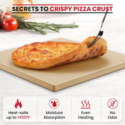 Unicook Pizza Stone for Oven Grill, 12" x 11" Rectangular Cordierite Stone
