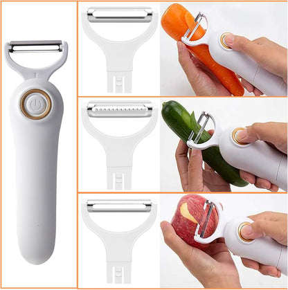 Electric Potato Peeler, Handheld Electric Vegetables and Fruit Peeler 3-in-1 Pro Set, USB Rechargeable Kitchen Gadgets for Apples, Potato, Carrots, Cucumber