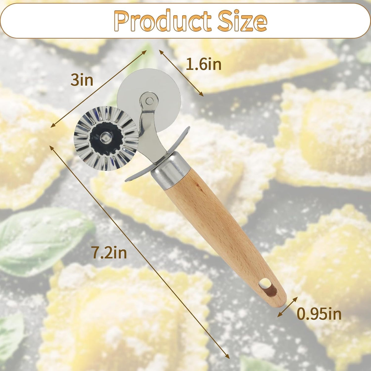 Double Wheel Dual-Head Pastry Cutter, 1Pcs
