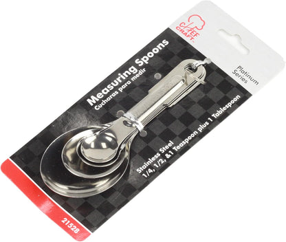 Chef Craft Select 4 Piece Measuring Cup Set, 1/4, 1/3, 1/2 and 1 cup, Stainless Steel