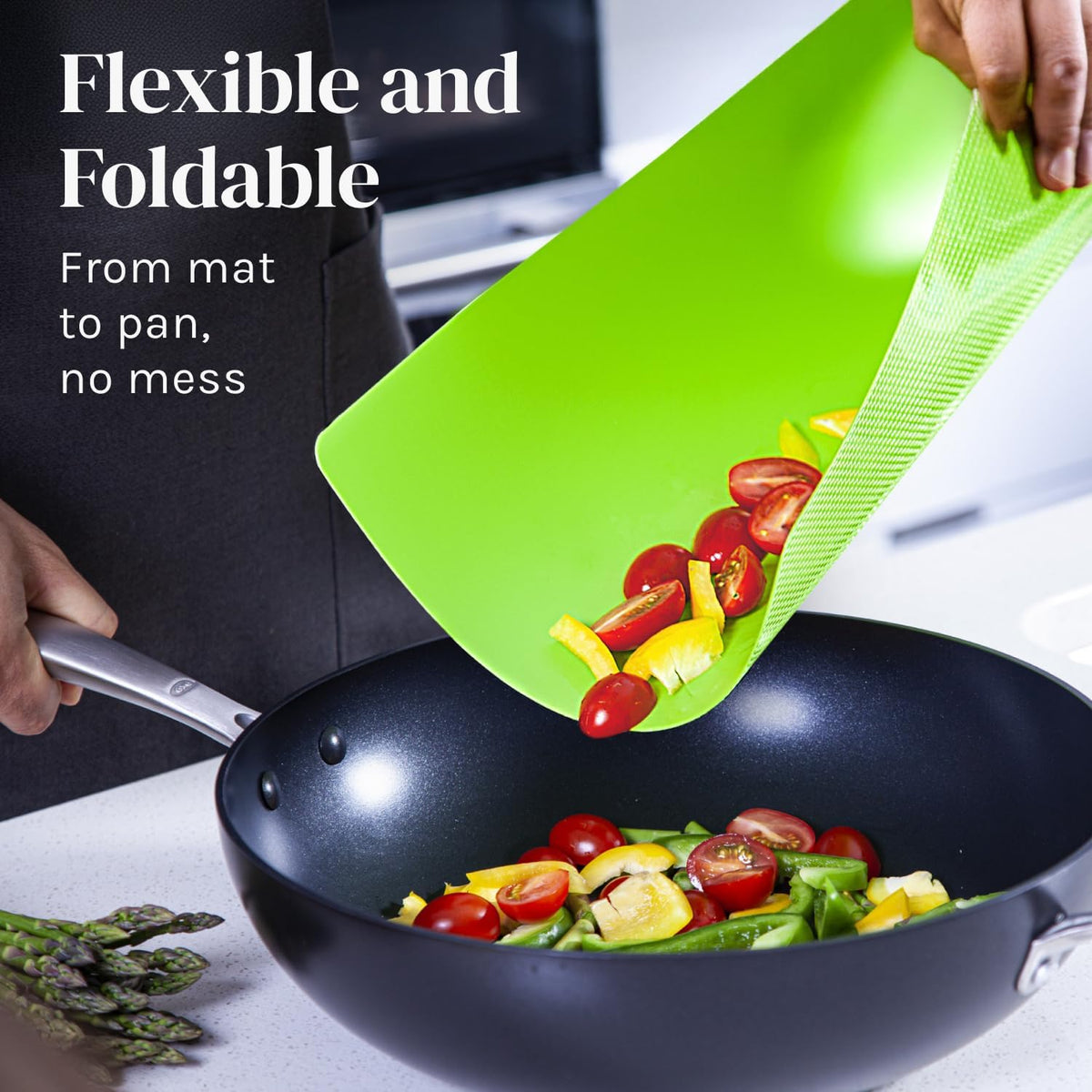 Bamboo Cutting Board Set with 6 Color Coded Flexible Mats Food Icons, BPA-Free Non Slip Easy Clean Cutting Boards for Kitchen with Holder, Dishwasher Safe, Meal Prep & Serving, Large | Cooler Kitchen