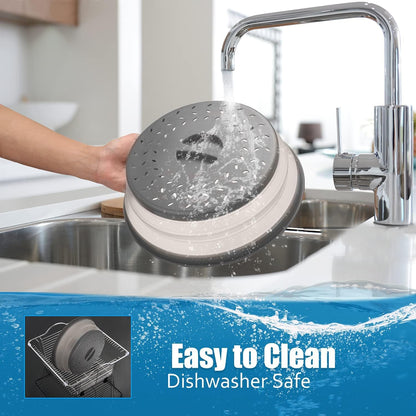 Microwave Splatter Cover for Food & Silicone Mat, Collapsible Vented Guard
