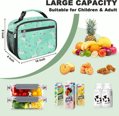 Kids Lunch Box for Boys Girls Lunch Bag Insulated Durable Lunchbox Children Lunch Tote Bag for School Black