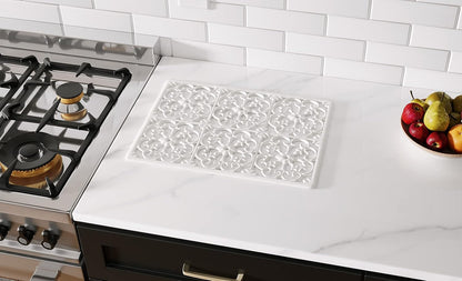 GASARÉ, Extra Large, Thick, Silicone Trivet for Hot Dishes, Pots, and Pans, Heat Resistant Mat for Countertop, Hot Pad for Kitchen, Easy to Clean, 16 x 12 x 3/8 Inches, White