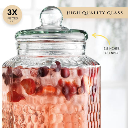 2 PACK 1.5 Gallon Drink dispenser, Glass Beverage Dispenser With Elegant Stand Stand, Drink Dispensers for Parties With Spigot 100% Leakproof. Perfect For Parties And Daily Use