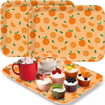 Vesici 3 Pcs Cherry Bow Serving Trays 13 x 10 Inch Pink Bow Cherry Melamine Platters Reusable Rectangular Serving Dishes for Coquette Wedding Baby Shower Birthday Party Sharing Snack Fruit Dessert