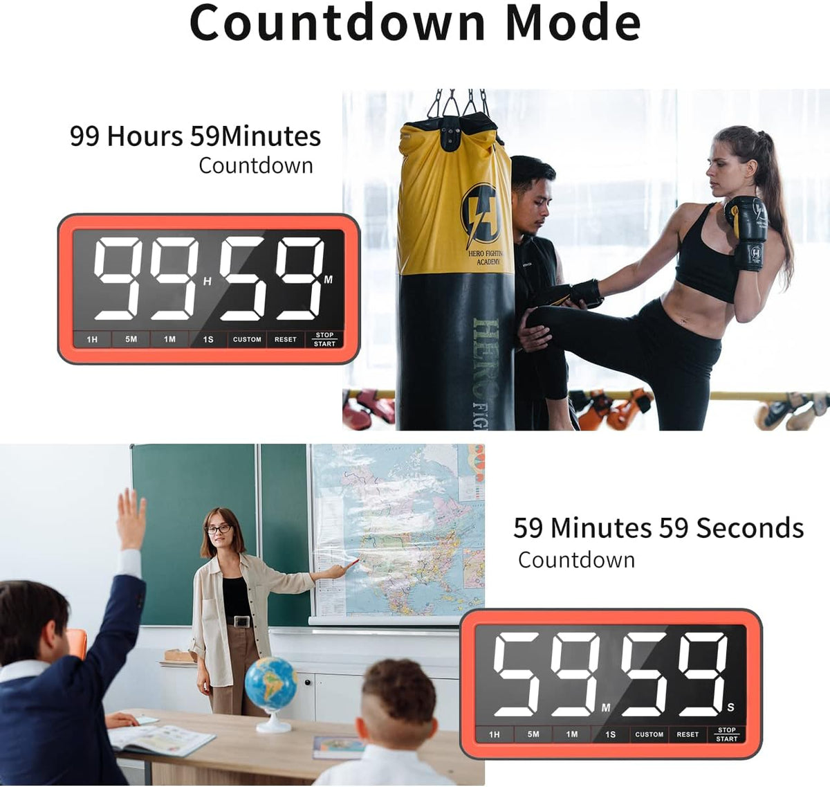 VOCOO Large 7.8" Digital Timer, Magnetic LED Timer for Kitchen & Classroom