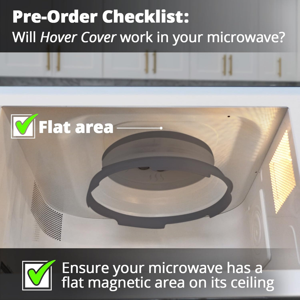 HOVER COVER Magnetic Microwave Splatter Cover - 12-Inch Collapsible - Gray