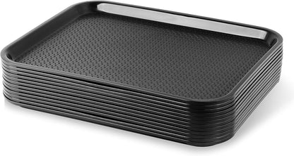 New Star Foodservice Fast Food Tray, Set of 12 (Black, 12 by 16-Inch)