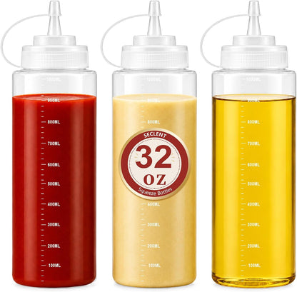 8oz Squeeze Bottles, Sauce Bottles, Squirt Bottle, Salad Dressing Bottle