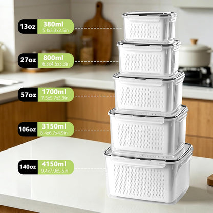 bealy 2 Pack Refrigerator Organizers and Storage, Stackable Clear Pull out Drawer Organizer Bins, BPA-Free Fridge Organizer and Storage for Fruit, Produce, Drink, Snack and Food Storage Containers