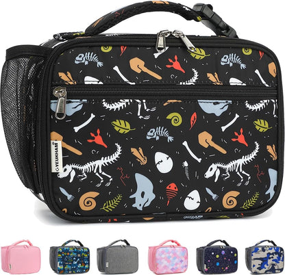 GYEUKHAM Insulated Lunch Box for School, Thermal Reusable Durable Freezable Lunch Bags for Kids Boys Girls Men Women - Small Soft Cooler Portable Lunch Tote Kit for Work Picnic Travel,Black