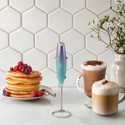 Zulay Kitchen Rechargeable Milk Frother Handheld - Frother Wand, Drink Mixer, Electric Whisk Frother, for Cappuccinos, Matcha & Protein Powder - Dynamic 3 Whisk, 3 Speed 500mAh Black - Colors B