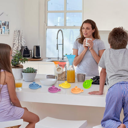 Kitchen Funnel Set, Collapsible Silicone Funnel for Filling Bottles, Beverage, Lab, Oil, Paint - Kitchen Gadgets Accessories Multicolor