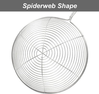 5.5" Stainless Steel Spider Strainer Skimmer Pasta Strainer Spoon for Frying and Cooking, Asian Strainer Ladle with Long Handle, 12.8" Long