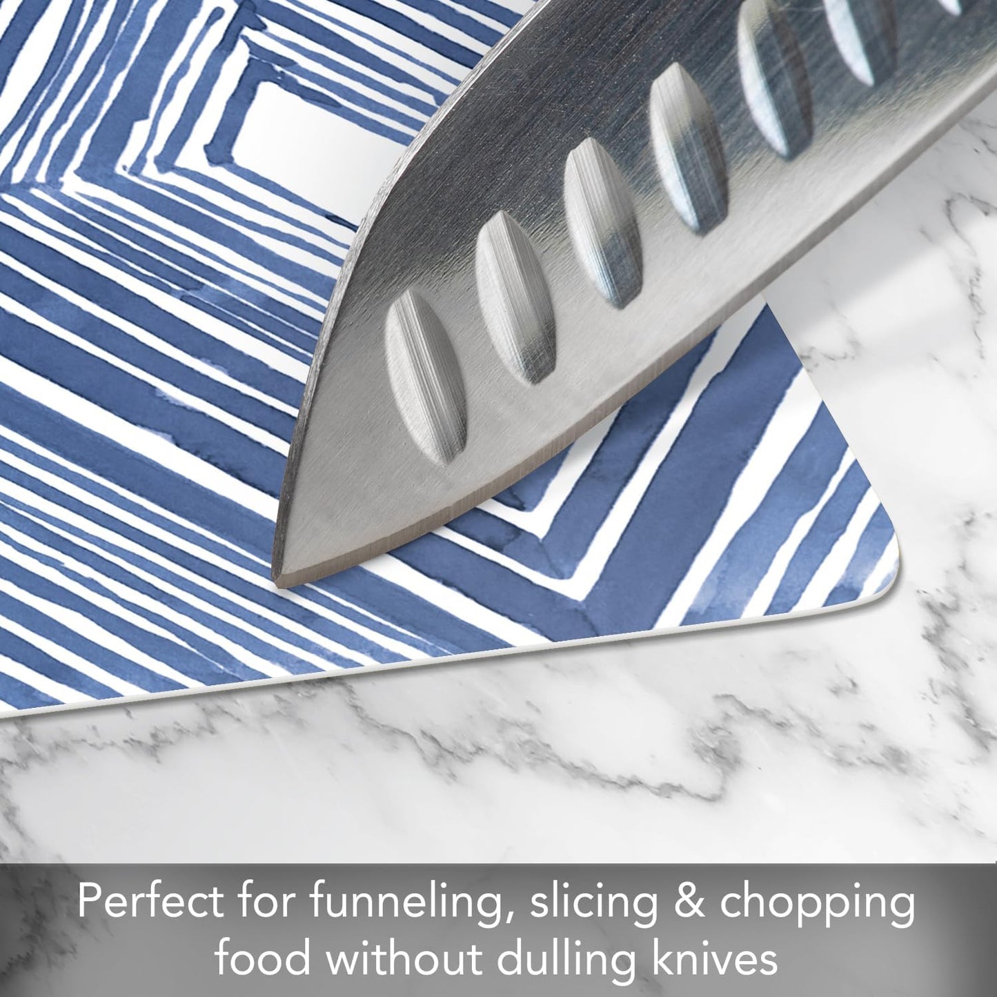 Cut N' Funnel Eat Fresh Designer Flexible Cutting Board Mat 15" x 11.5" Made in the USA Decorative Flexible Easy to Clean