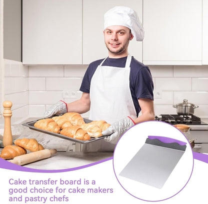 2 Pcs Cake Lifter, Stainless Steel Pizza Transfer Tray Cake Spatula Moving Plate Cake Lifter Shovel Pastry for Kitchen Bread Pastry Baking