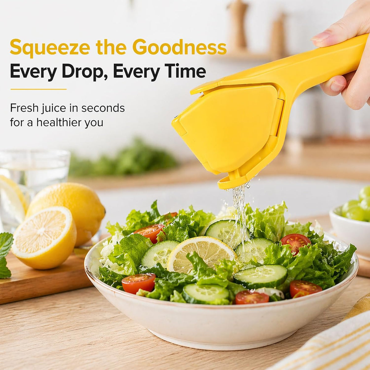 Lemon Squeezer, Effortless Manual Flat Lime Juicer Hand Press