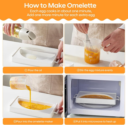 EliteVibe Ceramic Microwave Omelet Maker, BPA-Free Egg Cooker