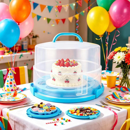 12 Inch Tall Cake Carrier Extra Large with Lid and Handle, Large Cake Transport Container Portable for Pies, Cupcakes, Cakes