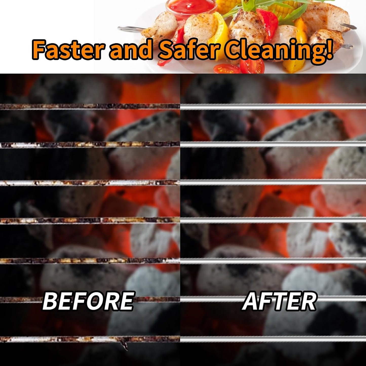 Grill Brush,BBQ Cleaner Accessories, Safe Wire Bristles Barbecue Cleaning Brush for Outdoor BBQ Grill, Gas & Charcoal Grilling Grates