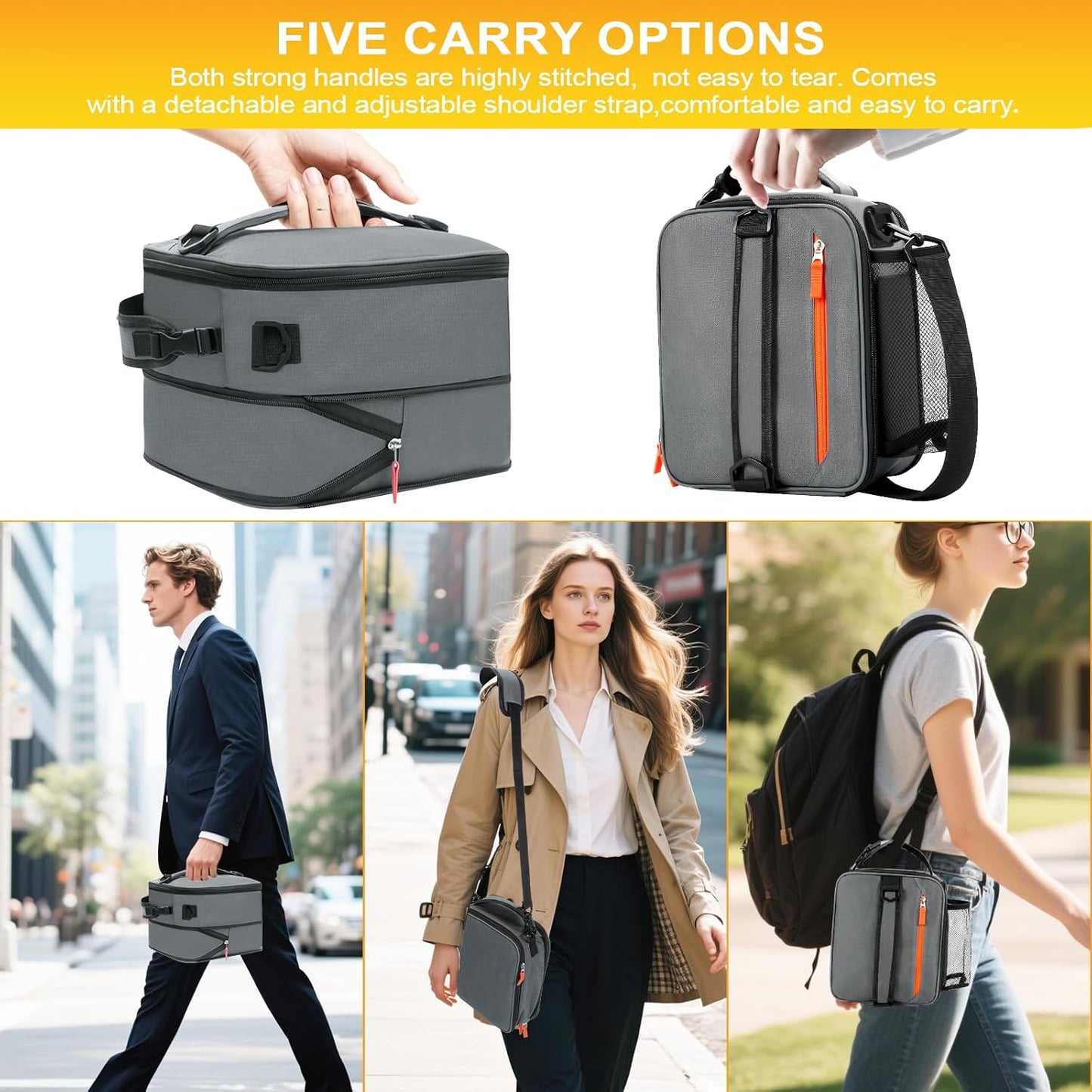 Lunch Box Insulated Lunch bag for Men Teen Kids Boys Adult Portable Stylish Small Lunchbox Special Design for Working Office school Picnic