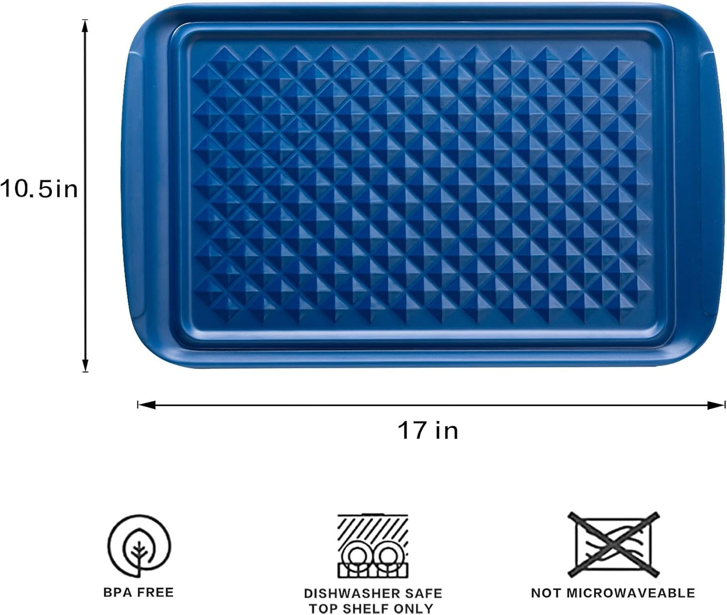 LEHAHA Grilling Prep and Serve Trays, BBQ Serving Platter, Melamine Serving Trays for Food, Set of 2, Great Gift for Father's Day, BBQ Lovers, Prefect for Chrismas Festival and Everyday use.
