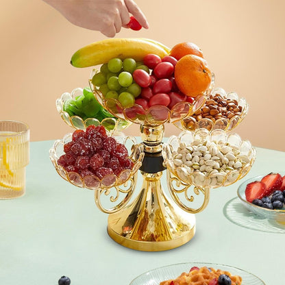 Flower Snack Dessert Plate, Divided Serving Dishes, Snack Serving Tray, Rotating Dried Fruit Plate for Cafe, Restaurant