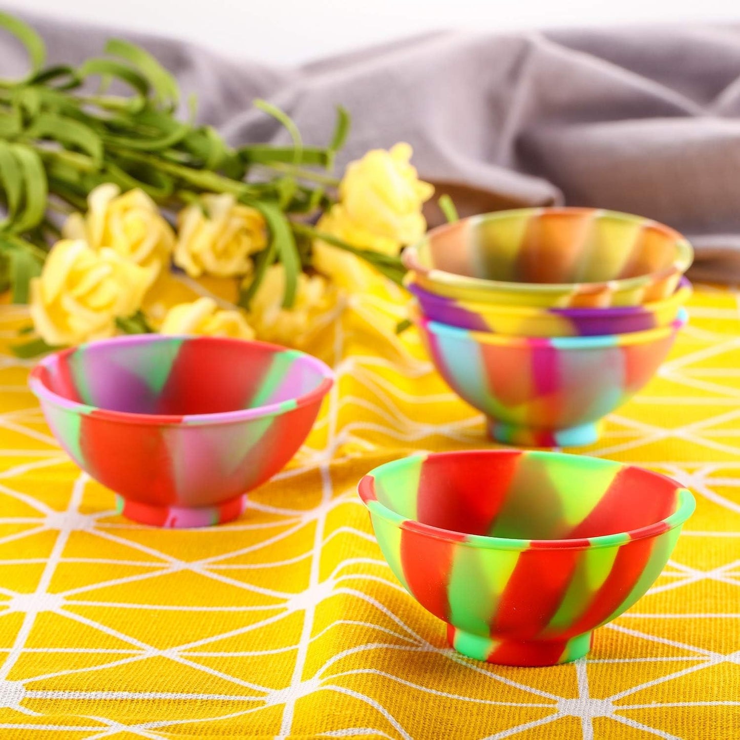 Boao 14 Pcs Mini Silicone Pinch Bowls 1.75 Ounce Small Dipping Ingredient Prep Bowls for Cooking Reusable Snack Serve Condiment Facial Mask Bowl for Sauce Nuts Appetizer DIY Craft