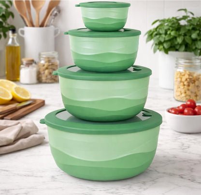 Pera Mixing Bowls with Lids, 8-Piece Airtight Leak-Proof Nesting BPA-Free Bowl Set for Kitchen & Food Storage, Large 4200ml Capacity, Microwave & Dishwasher Safe