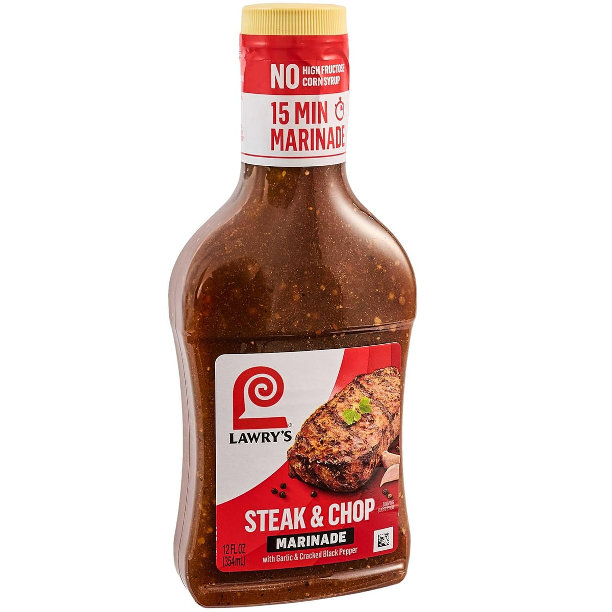 Lawry's Steak & Chop with Garlic & Cracked Black Pepper Marinade, 12 fl oz