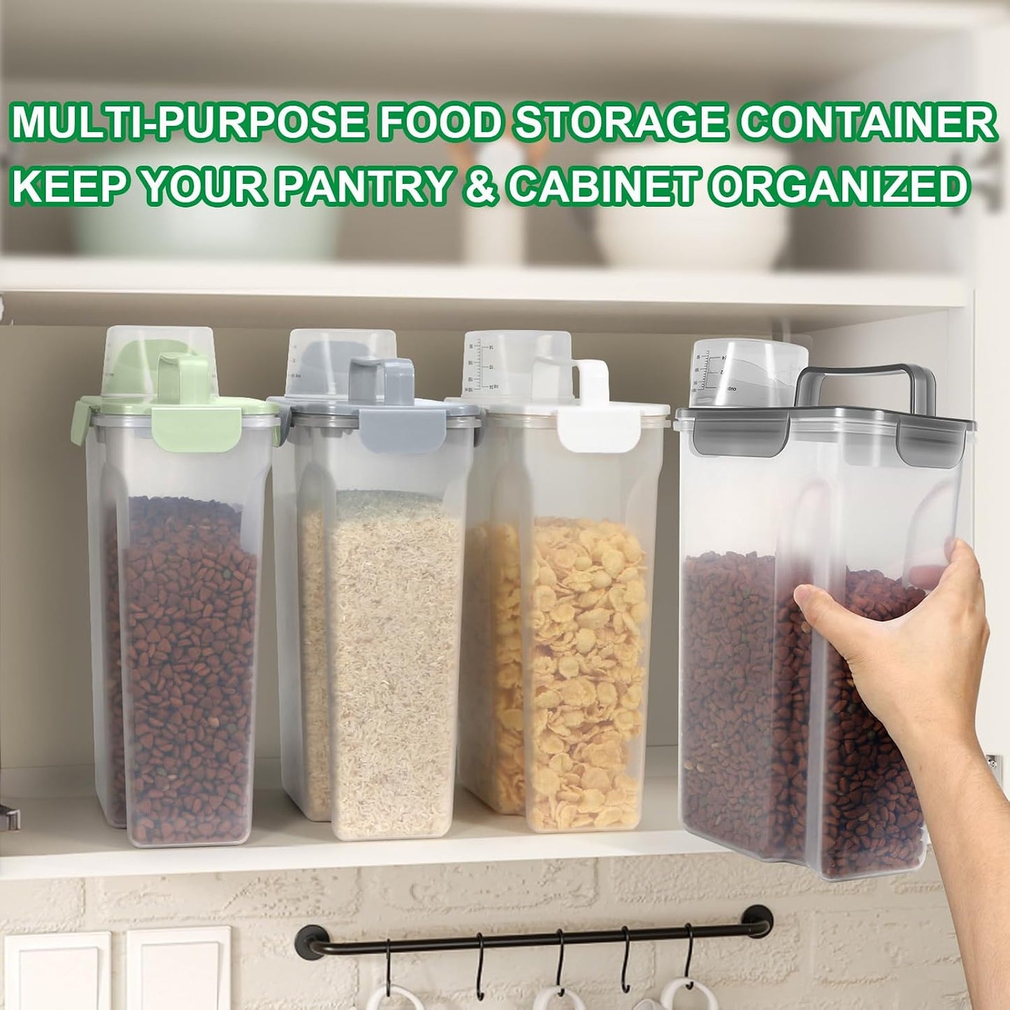 TBMax 10 Lbs Cat Dog Food Storage Container, 2026 Upgraded Large Pouring Container for Pet Food Storage, Bird Seed Dispenser, Portable Travel Kibble Holder -Dark Green