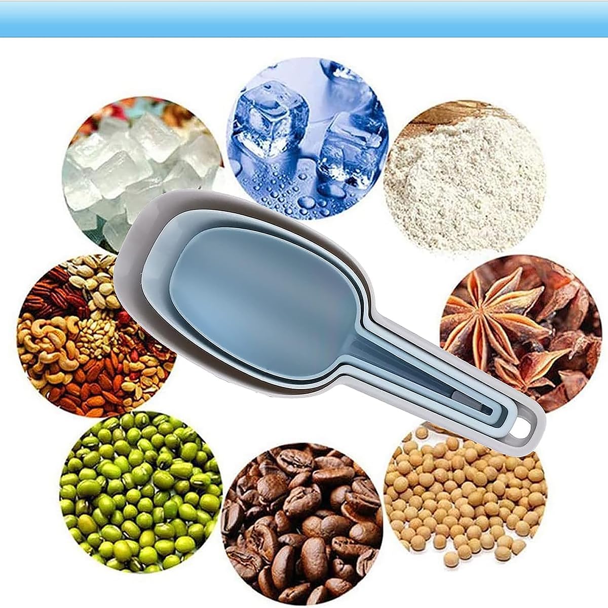 Plastic Scoops for Canisters, Plastic Scoop for Ice Cubes, Flour Scoops Dry Goods Coffee Beans & Cereals