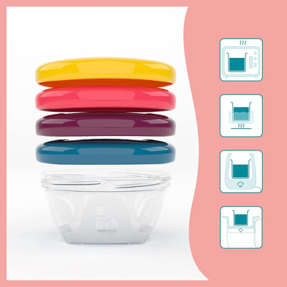 Babymoov Leak Proof Storage Bowls | BPA Free Containers With Lids, Ideal to Store Baby Food or Snacks for Toddlers (PICK YOUR SET SIZE)