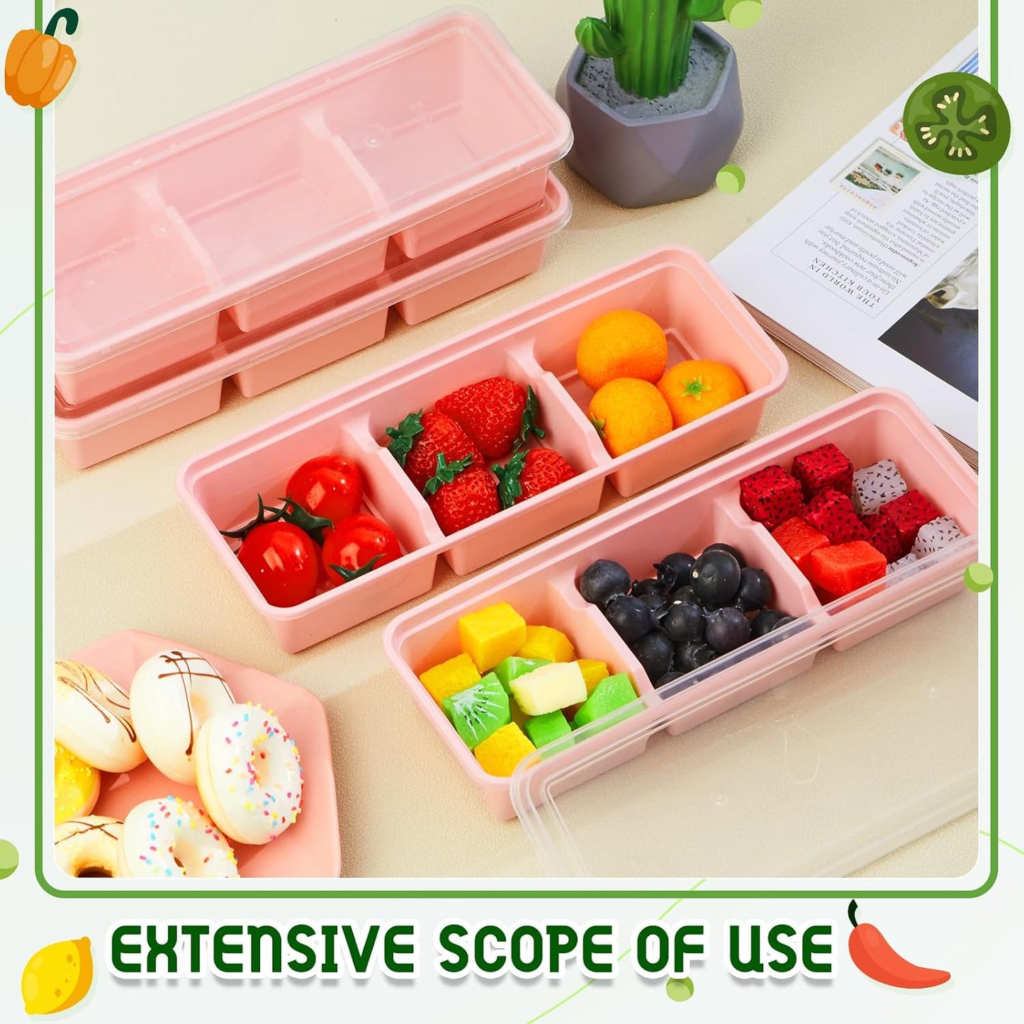 Hushee 10 Pack 17 oz Small Meal Prep Containers with 3 Compartments Snack Containers with Lid Disposable Plastic Bento Box Travel Lunch Food Boxes Stackable for Office Picnic (Black)