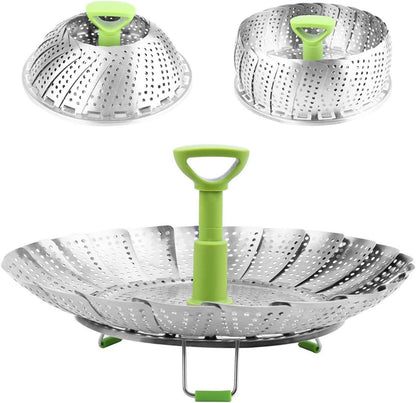 Expandable Steamer Basket, Stainless Steel Folding Steamer Insert