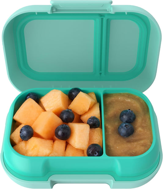 Bentgo Kids Snack - 2 Compartment Leak-Proof Bento Box Container for Snacks and Small Meals, Easy-Open Latch, Dishwasher Safe, BPA-Free for School, Daycare, & Sports - Ideal for Ages 3+ (Gray)