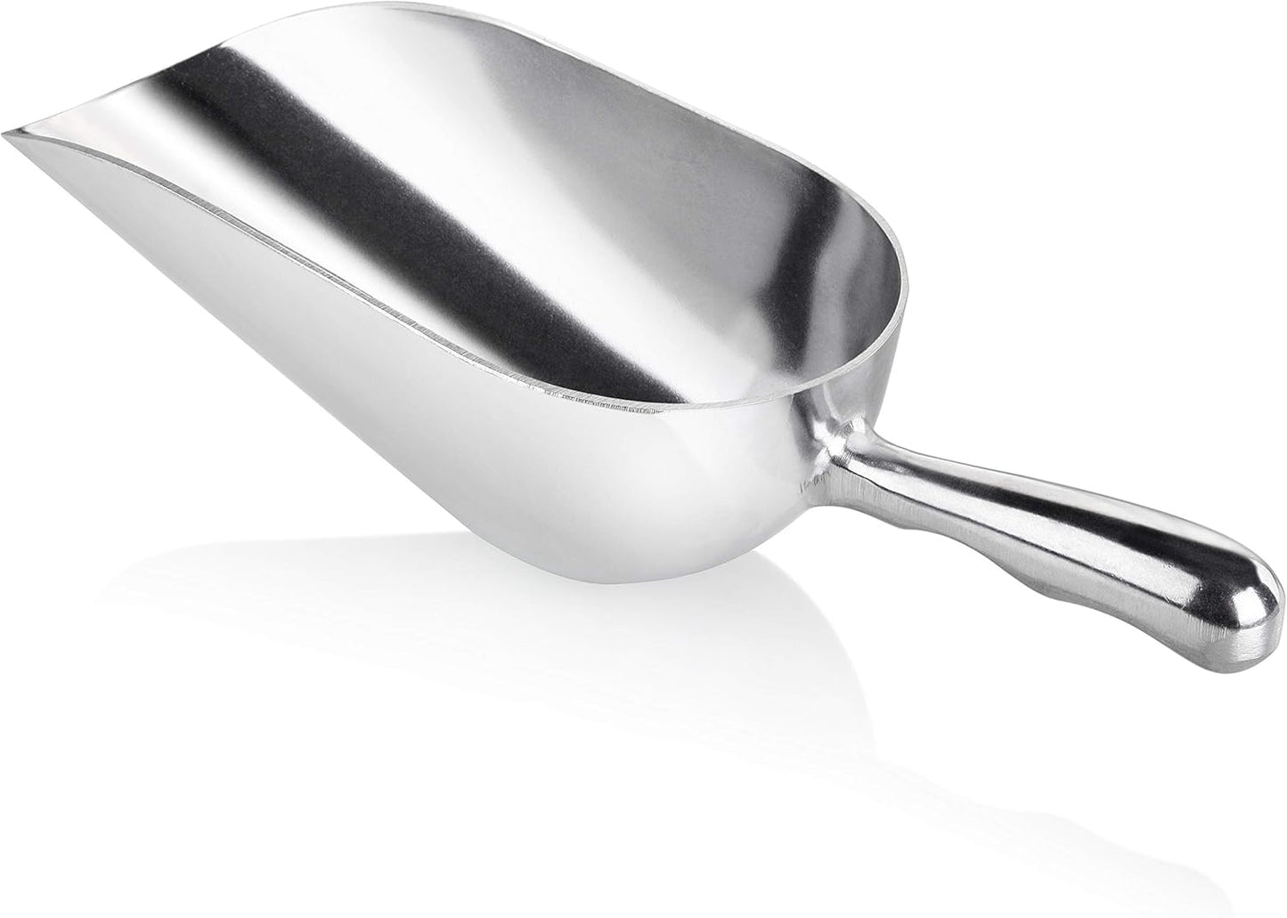 New Star Foodservice 34509 One-Piece Cast Aluminum Round Bottom Bar Ice Flour Utility Scoop, 5-Ounce, Silver (Hand Wash Only)