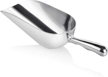 New Star Foodservice 34509 One-Piece Cast Aluminum Round Bottom Bar Ice Flour Utility Scoop, 5-Ounce, Silver (Hand Wash Only)